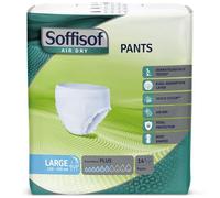 Soffisof Air Dry Pants Plus L - 14 mutande assorbenti per anziani - incontinenza uomo e donna - assorbenza 6 gocce - taglia Large (110-150 cm), confezione singola.