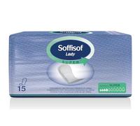 Soffisof Classic Lady Super - 15x Compresas Incontinencia Mujer - Protectores Postparto - Absorción hasta 4 Gotas - Paquete Individual