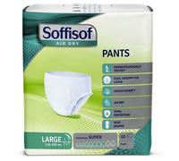 SOFFISOF PANTS PULL UP AIR DRY GRANDE GIRO VITA 110/150cm 70/100 kg ASSORBENZA SUPER 8 GOCCE 10 PEZZI DISPOSITIVO MEDICO CE DI CLASSE 1