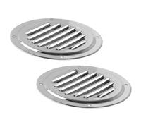 Soffit Vents 2X Stainless Steel Air Vents Round Louver Grille Vent Cover Wall Ventilation Outlet Soffit Vents with Built-in Screen Mesh(5 Inch)