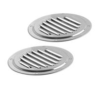 Soffit Vents 2X Stainless Steel Air Vents Round Louver Grille Vent Cover Wall Ventilation Outlet Soffit Vents with Built-in Screen Mesh(4 Inch)