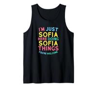 Sofía Aquí Haciendo Sofía Cosas Funny Sofia Nombre Camiseta sin Mangas