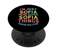 Sofía Aquí Haciendo Sofía Cosas Funny Sofia Nombre PopSockets PopGrip Adhesivo