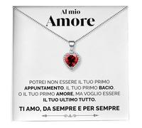 SOFIA FERRER Collar plata 925 mujer, ideas regalo mujer, collar corazón, regalos San Valentín, cumpleaños, aniversario para novia, esposa, M, Plata esterlina, Circonia cúbica