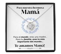 SOFIA FERRER Dia De La Madre Regalos Originales, Colgante Plata 925, Regalo Dia De La Madre, Collar De Plata De Ley, Ideas De Regalo Para Mamá, Cumpleaños Mamá (Eres El Mundo)