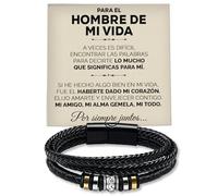 SOFIA FERRER Pulsera de Cuero Para Hombre Regalo Original San Valentin, Novio, Aniversario y Navidad