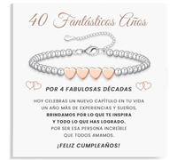 SOFIA FERRER Regalo Mujer Cumpleaños, Pulsera Acero Inoxidable con Dedicatoria Emocionante, Pulsera 40 Años Mujer, Regalo 40 Años Madre, Hermana, Amiga, Colega (40 años)