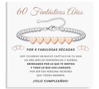 SOFIA FERRER Regalo Mujer Cumpleaños, Pulsera Acero Inoxidable con Dedicatoria Emocionante, Pulsera 60 Años Mujer, Regalo 60 Años Madre, Hermana, Amiga, Colega (60 años)