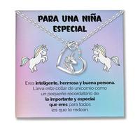 SOFIA FERRER Regalo Niña 10 Años, Colgante De Unicornio, Regalos Niña 7, 8, 9, 10, 11, 12 Años, Collar Niñas Plata De Ley, Regalo Original Para Niñas, Navidad, Reyes (Recordatorio)