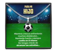 SOFIA FERRER Regalo Niño 10 Años, Colgante De Futbol Para Niños, Regalo Original Niño 8, 9, 10, 11, 12 Años, Collar Hombre Acero Inoxidable, Cosas De Futbol Para Niños, Navidad (Hijo)