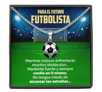 SOFIA FERRER Regalo Niño 10 Años, Colgante De Futbol Para Niños, Regalo Original Niño 8, 9, 10, 11, 12 Años, Collar Hombre Acero Inoxidable, Cosas De Futbol Para Niños, Navidad (Futbolista)