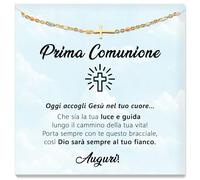 SOFIA FERRER Regalo Primera Comunión Niña, Pulsera Chica, Regalo Comunión Niña 8 9 10 11 12 Años, Pulsera Niña, Pulsera Cruz Niña, M, Acero inoxidable, No es una piedra preciosa