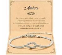 SOFIA FERRER Regalos Amica Especial Cumpleaños, Pulsera Plata 925 Mujer con Dedica Emocionante, Regalo Hermana, Regalo Mejor Amica, Pulsera Amistad Mujer, M, Metal, No es una piedra preciosa