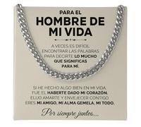 SOFIA FERRER Regalos Originales Para Hombre, Collar Acero Inoxidable, Ideas de Regalos, Cadena Cubana, Regalo San Valentin Hombre, Collar Hombres, Regalo Novio, Aniversario, Navidad (Mi Todo)