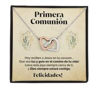 SOFIA FERRER Regalos Para Primera Comunión, Collar Plata 925, Regalo Niña 8 A 12 Años, Colgante Corazones Plata De Ley, Ideas Regalo Comunión Niña Originales