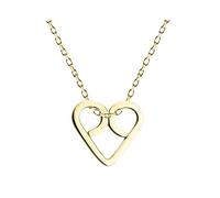 Sofia Milani - Collar para Mujeres en Plata de Ley 925 - Chapado en Oro - Colgante de Corazón Pretzel - N0484