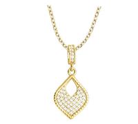 Sofia Milani - Collar para Mujeres en Plata de Ley 925 - Chapado en Oro y con Circonita - Colgante de Oval - N0856