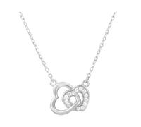 Sofia Milani - Collar para Mujeres en Plata de Ley 925 - con Circonita - Colgante de Corazón Doble - N0664