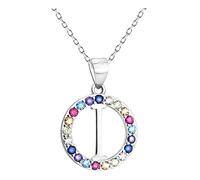 Sofia Milani - Collar para Mujeres en Plata de Ley 925 - con Circonitas Multicolores - Colgante de Carta I - N0522