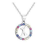 Sofia Milani - Collar para Mujeres en Plata de Ley 925 - con Circonitas Multicolores - Colgante de Carta X - N0537