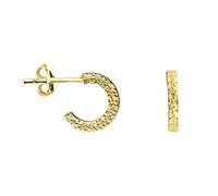 SOFIA MILANI - Pendientes para Mujeres en Plata de Ley 925 - Chapados en Oro - Creole Martillado de Vintage - E1230