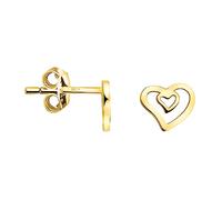 SOFIA MILANI - Pendientes para Mujeres en Plata de Ley 925 - Chapados en Oro - Pendiente de Botón de Corazón Doble - E2111
