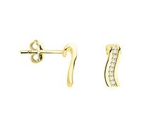 SOFIA MILANI - Pendientes para Mujeres en Plata de Ley 925 - Chapados en Oro - Pendiente de Botón de Cubic Zirconia - E1685
