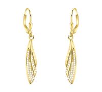 SOFIA MILANI - Pendientes para Mujeres en Plata de Ley 925 - Chapados en Oro y con Circonitas - Pendiente Colgante de Pluma Ala Ángel - E2343