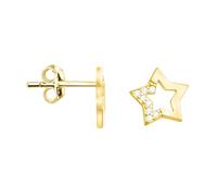 SOFIA MILANI - Pendientes para Mujeres en Plata de Ley 925 - Chapados en Oro y con Circonitas - Pendientes de Estrella - E1742