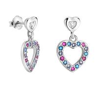 SOFIA MILANI - Pendientes para Mujeres en Plata de Ley 925 - con Circonitas - Pendiente Colgante de Corazón - E2512