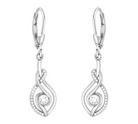 SOFIA MILANI - Pendientes para Mujeres en Plata de Ley 925 - con Circonitas - Pendiente Colgante de Óvalo curvo - E3098