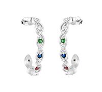 SOFIA MILANI - Pendientes para Mujeres en Plata de Ley 925 - con Circonitas - Pendiente de Botón de Curvado - E2736