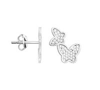 SOFIA MILANI - Pendientes para Mujeres en Plata de Ley 925 - con Circonitas - Pendiente de Botón de Mariposa - E2607