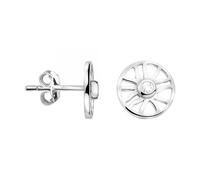 SOFIA MILANI - Pendientes para Mujeres en Plata de Ley 925 - con Circonitas - Pendiente de Botón de Rueda - E2796