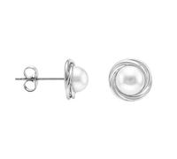 SOFIA MILANI - Pendientes para Mujeres en Plata de Ley 925 - Pendiente de Botón de Perla - E1114
