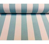 Sofia - Tela a rayas blancas de 4 cm de ancho para cortinas, tapicería, decoración del hogar, camino de mesa, 140 cm de ancho (1 metro, azul cielo)