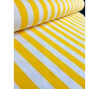 Sofia - Tela a rayas blancas de 4 cm de ancho para cortinas, tapicería, decoración del hogar, camino de mesa, material: 140 cm de ancho (2 metros, amarillo)