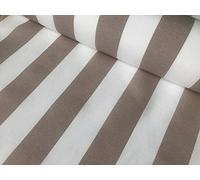 Sofia - Tela a rayas blancas de 4 cm de ancho para cortinas, tapicería, decoración del hogar, camino de mesa, material: 140 cm de ancho (2 metros, beige)