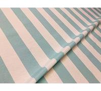 Sofia - Tela a rayas blancas de 4 cm de ancho para cortinas, tapicería, decoración del hogar, camino de mesa, material: 140 cm de ancho (2 metros, azul cielo)