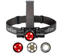 Sofirn HS21 - Linterna frontal con luz roja, linterna frontal LED brillante recargable con foco, reflector, sensor de movimiento, potente faro impermeable para adultos, camping, caza, sombrero duro,
