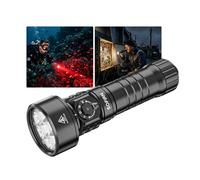Sofirn SD11 Lámpara Subacuática, 5000LM, CRI 90, Lámpara Recargable con Luz Roja de 660NM, 3000K-6500K, USB-C, IPX8, con Rosca de 1/4" y Correa de Seguridad, para Fotografía Submarina, Pesca
