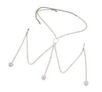 Sofisticada cadena de cuerpo con forma de lágrima en forma de M, joyería para amantes de la moda, accesorios modernos para mujer, collar de agua en forma de M, talla única, como se describe, como se