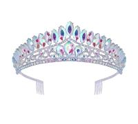 Sofisticadas coronas de cristales para novia con peine, tiaras plateadas de princesa para ocasiones especiales, trajes elegantes