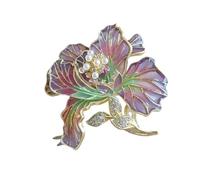Sofisticado broche brillante insignia cultural inspirado en flores accesorio de ropa distintivas insignias adecuadas para uso diario pin de aleación, talla única, como se describe