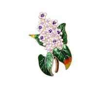 Sofisticado broche de flores de hortensia para añadir elegancia a los conjuntos, aleación resistente y materiales esmaltados. Broche de flores, talla única, como se describe