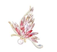Sofisticado broche de mariposa de cristal unisex con textura de aleación para opción de estilo multifuncional, elegante broche, talla única, como se describe
