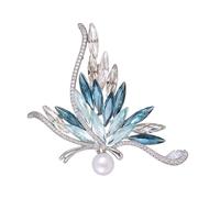 Sofisticado broche de mariposa de cristal unisex con textura de aleación para opción de estilo multifuncional, broche de vestido de noche, talla única, como se describe