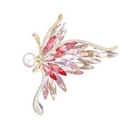 Sofisticado broche de mariposa de cristal, unisex, con textura de aleación para opción de estilo multifuncional, pin de cristal, talla única, como se describe