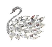 Sofisticado broche de pájaro de cristal unisex con textura de aleación adecuado para opción de estilo multifuncional, elegante broche de mujer, talla única, como se describe