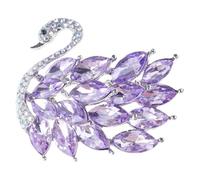 Sofisticado broche de pájaro de cristal unisex con textura de aleación adecuado para opción de estilo multifuncional, elegante pin de ramillete, talla única, como se describe